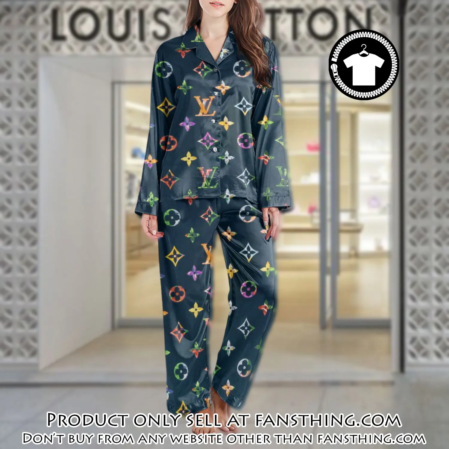 Lv monogram long satin pajama set pjs1012 fst0723232